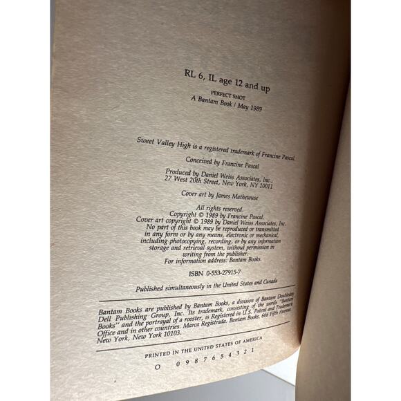 Sweet Valley High 1ST Edition First Print Book #55 Perfect Shot Vintage 1980's - Picture 5 of 5